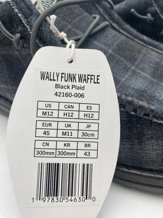 HEY DUDE WALLY FUNK WAFFLE BLACK PLAID#42160-006 US MEN\'S SIZE 12 main image 6